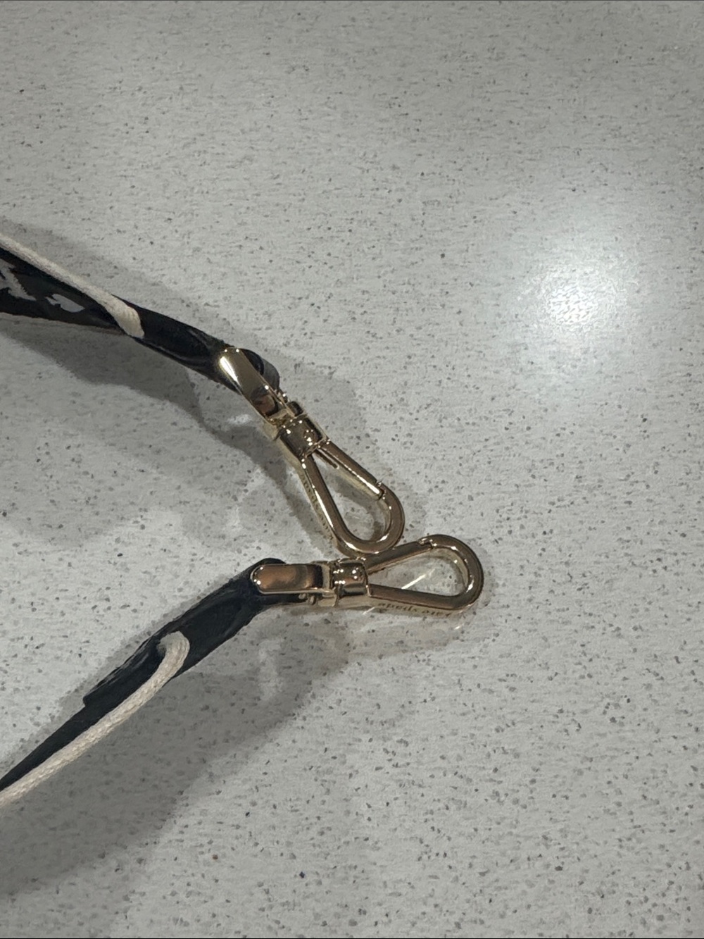 kate spade Black and Cream Logo Webbing Strap with Gold Hardware - Picture 2 of 3